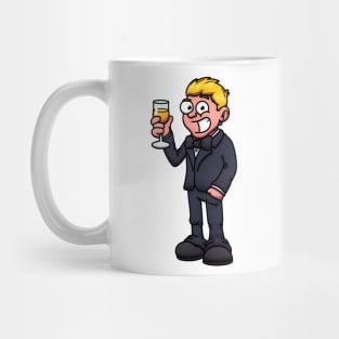 Cool Handsome Man In Suit Drinking Champagne Mug